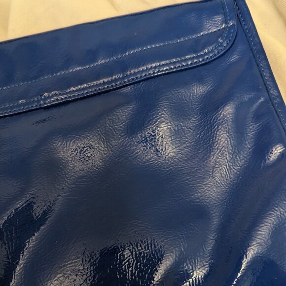 Kate Landry bright blue handbag - bright floral lining - Picture 4 of 13